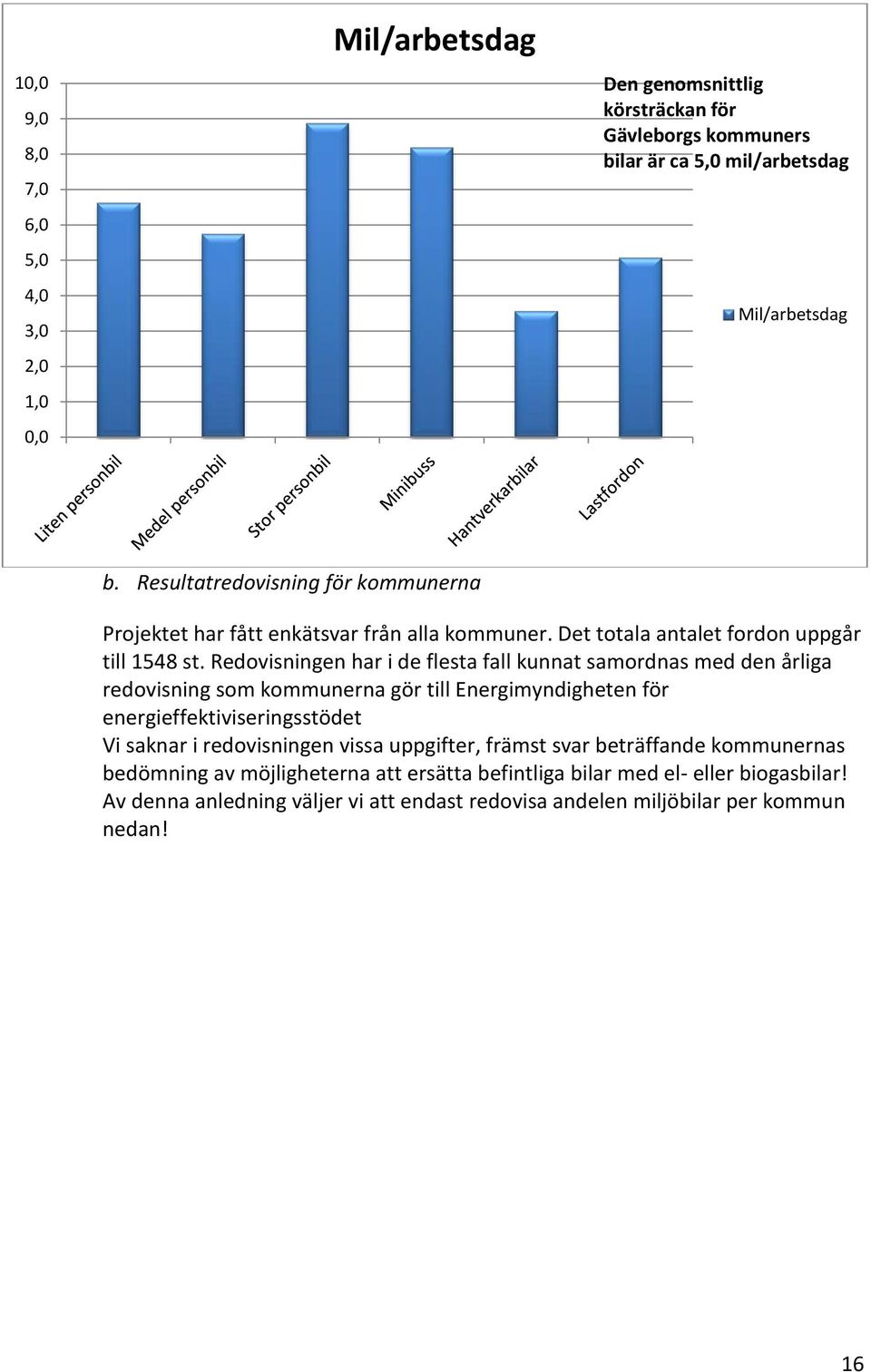 Redovisningen har i de flesta fall kunnat samordnas med den årliga redovisning som kommunerna gör till Energimyndigheten för energieffektiviseringsstödet Vi saknar i