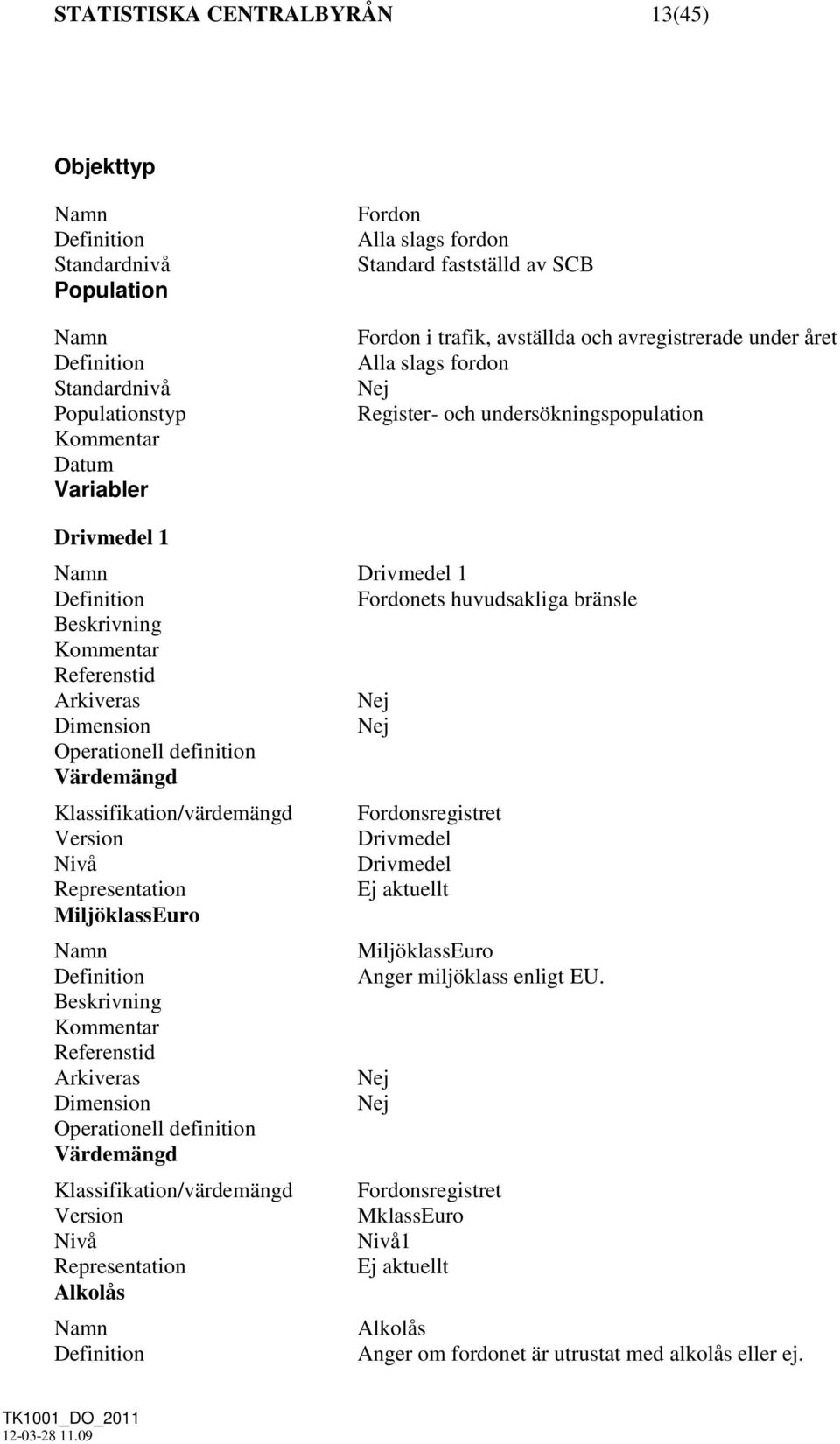 Register- och undersökningspopulation Drivmedel 1 Drivmedel 1 Fordonets huvudsakliga bränsle Drivmedel Drivmedel