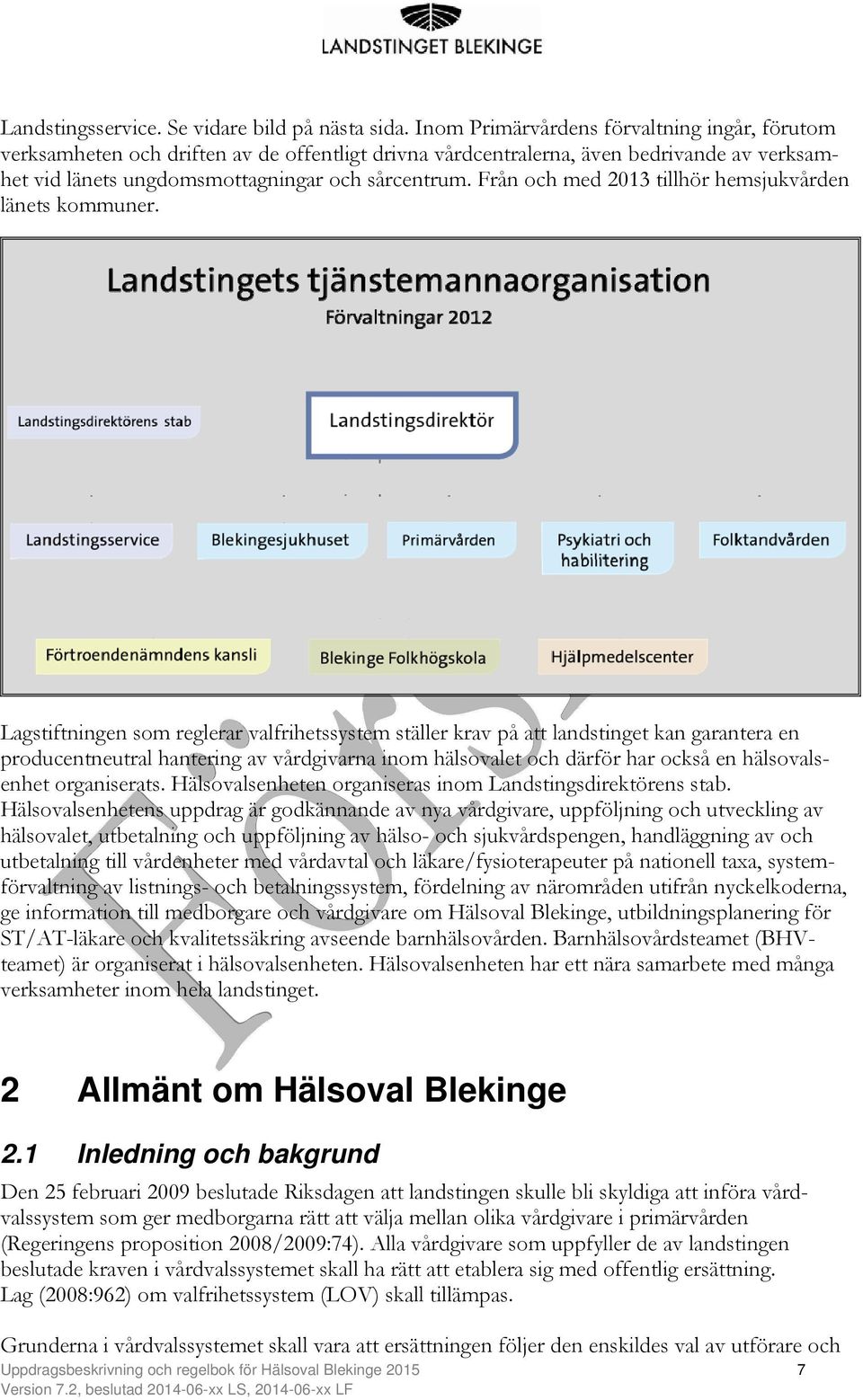 Från och med 2013 tillhör hemsjukvården länets kommuner.