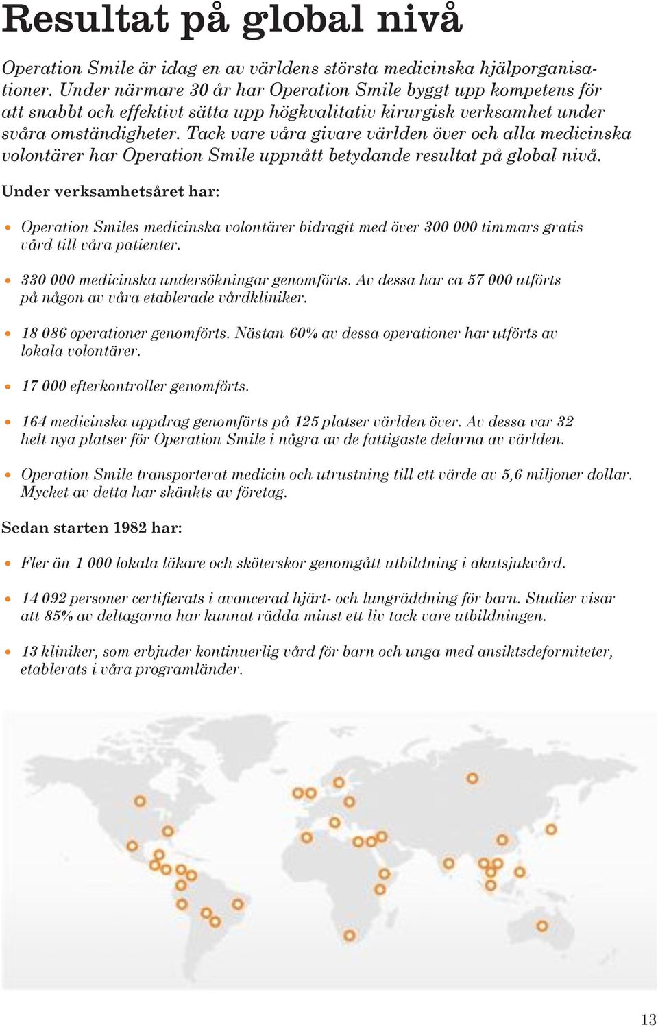 Tack vare våra givare världen över och alla medicinska volontärer har Operation Smile uppnått betydande resultat på global nivå.