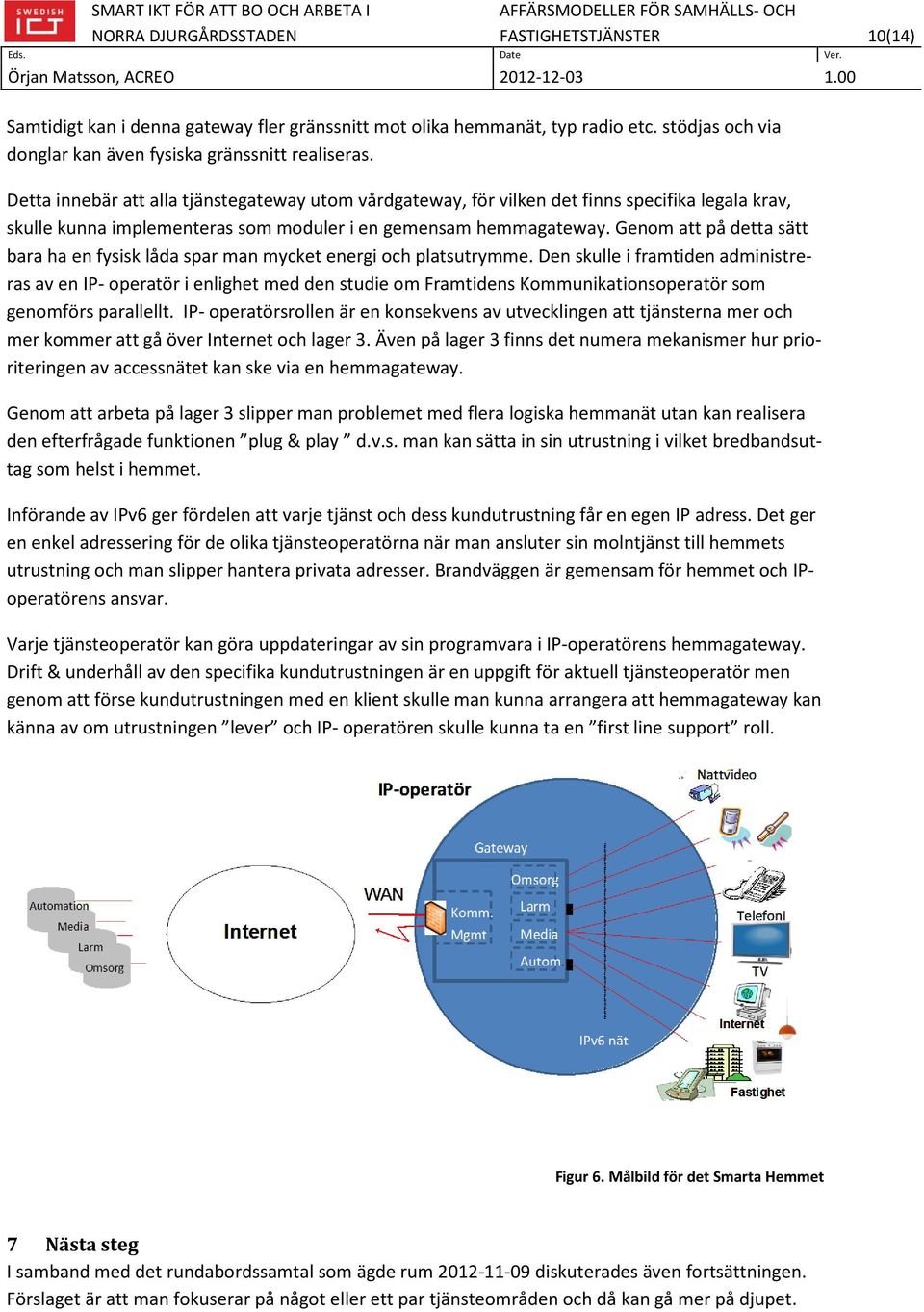 Detta innebär att alla tjänstegateway utom vårdgateway, för vilken det finns specifika legala krav, skulle kunna implementeras som moduler i en gemensam hemmagateway.