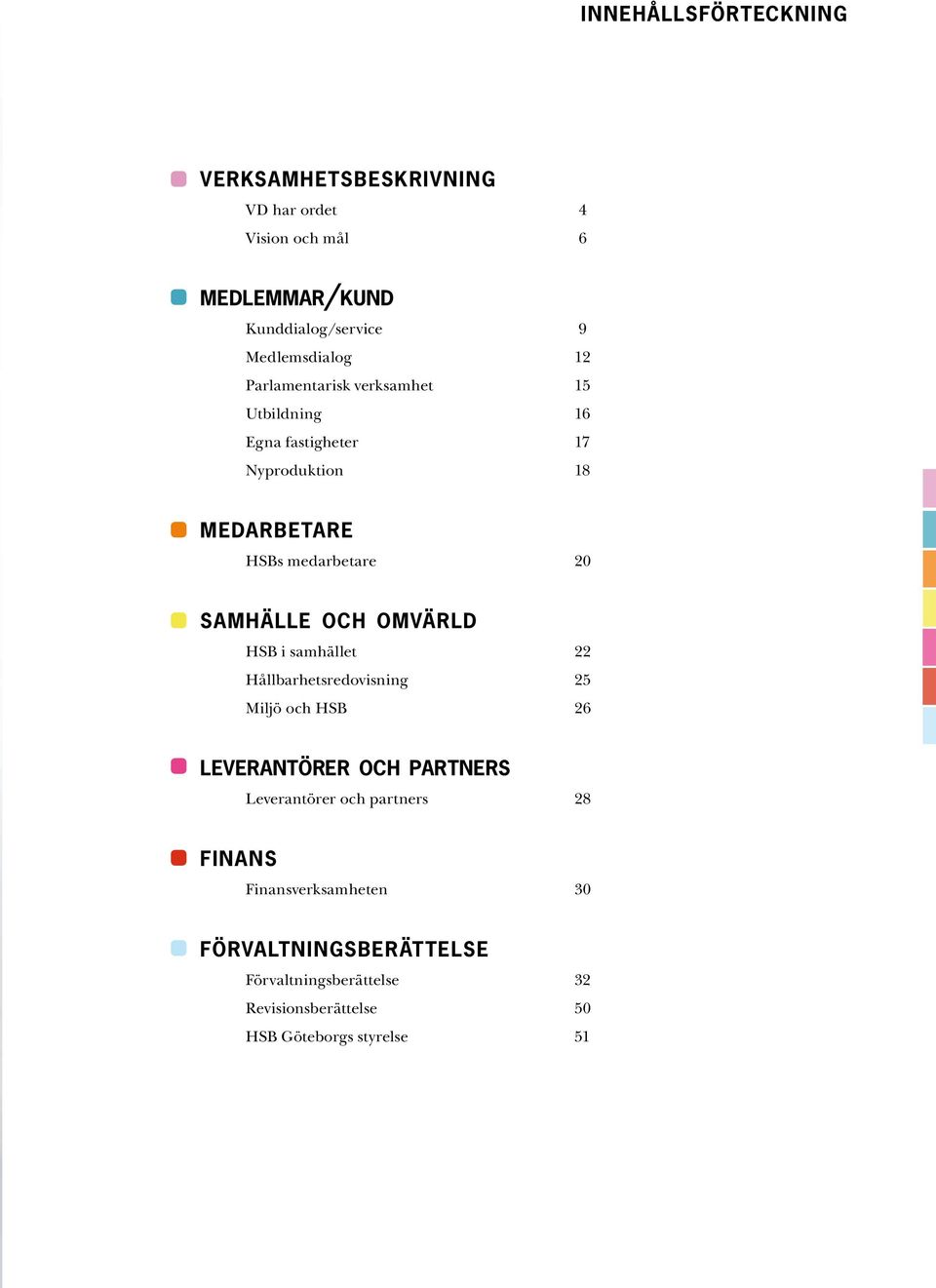 medarbetare 20 s a m h ä l l e oc h o m v ä r l d HSB i samhället 22 Hållbarhetsredovisning 25 Miljö och HSB 26 leverantörer och partners Leverantörer