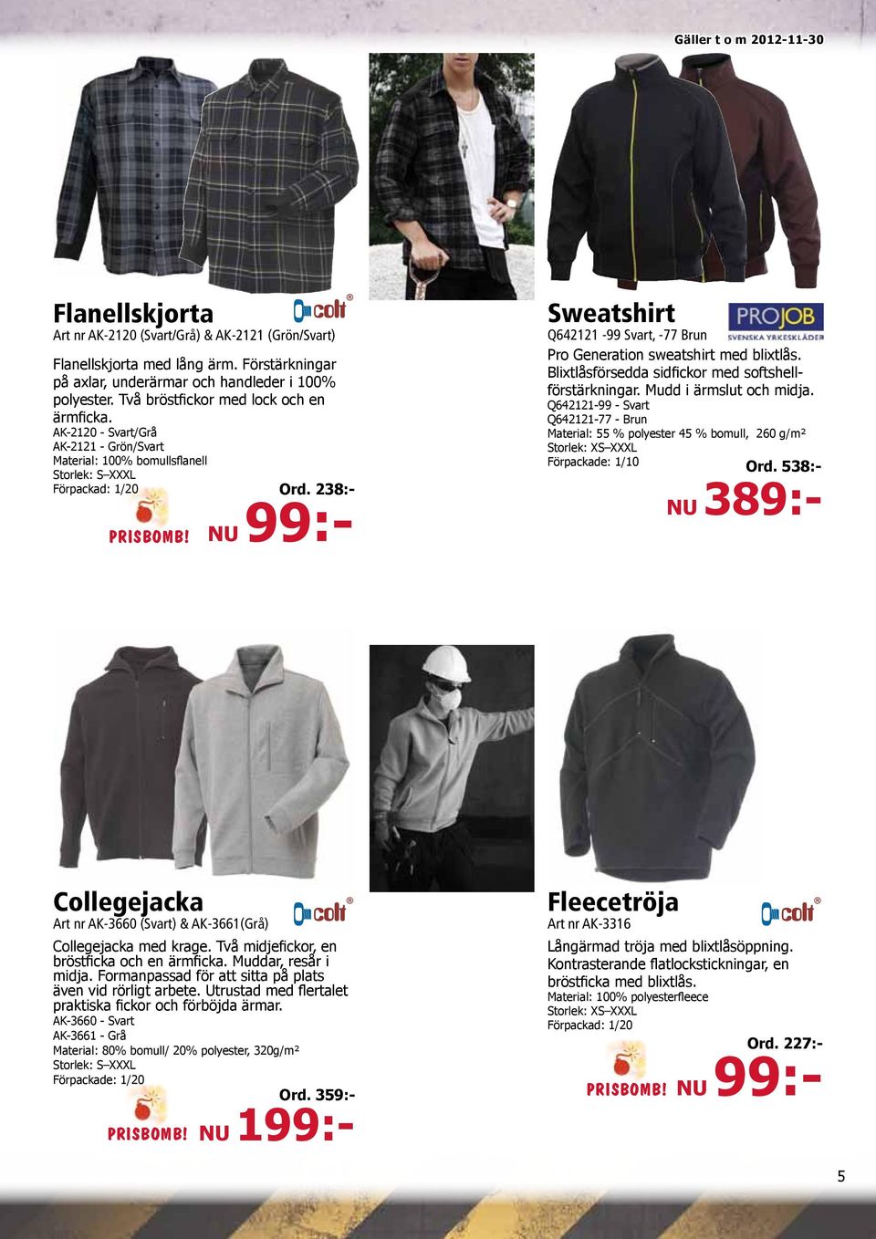 238:- 99:- NU Sweatshirt Q642121-99 Svart, -77 Brun Pro Generation sweatshirt med blixtlås. Blixtlåsförsedda sidfickor med softshellförstärkningar. Mudd i ärmslut och midja.