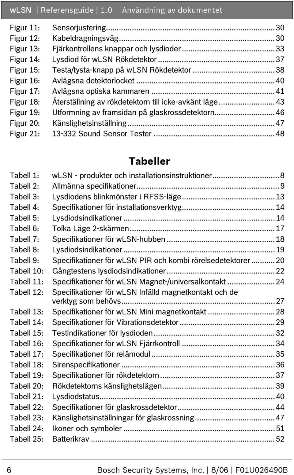 ..41 Figur 18: Återställning av rökdetektorn till icke-avkänt läge...43 Figur 19: Utformning av framsidan på glaskrossdetektorn...46 Figur 20: Känslighetsinställning.