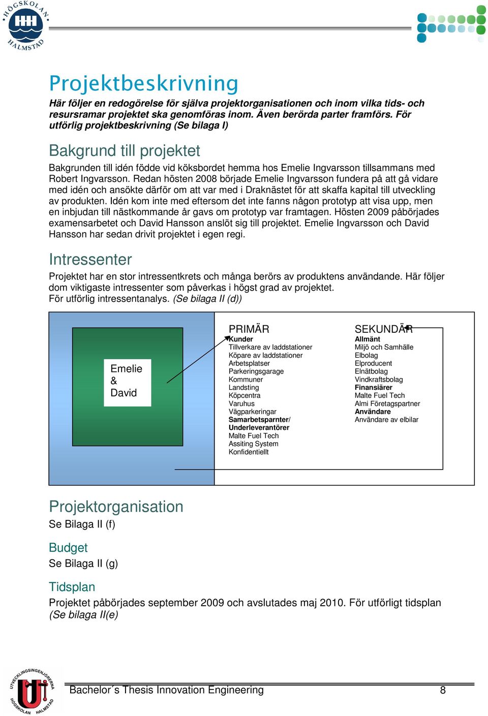 Redan hösten 2008 började Emelie Ingvarsson fundera på att gå vidare med idén och ansökte därför om att var med i Draknästet för att skaffa kapital till utveckling av produkten.