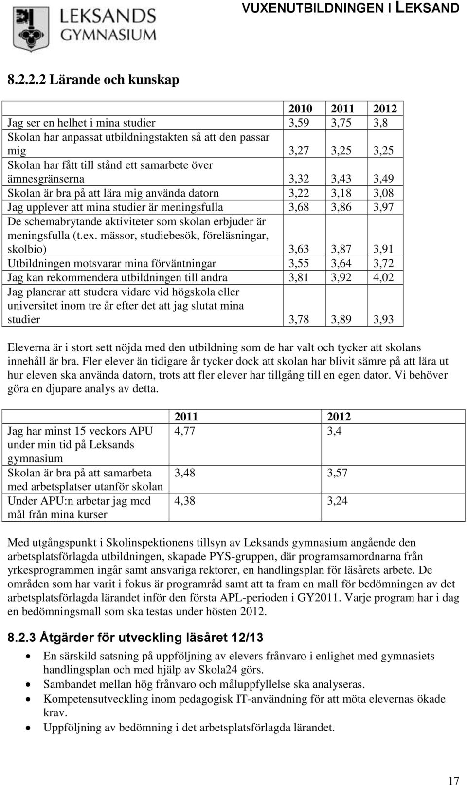 skolan erbjuder är meningsfulla (t.ex.