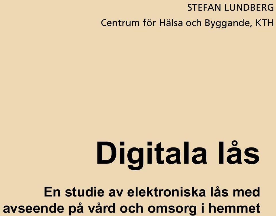 studie av elektroniska lås med