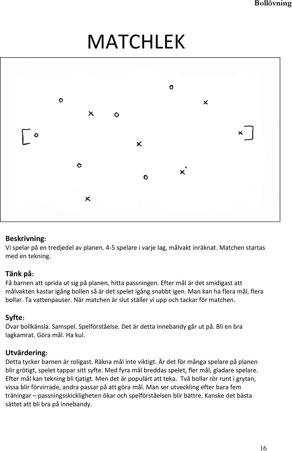 När matchen är slut ställer vi upp och tackar för matchen. Övar bollkänsla. Samspel. Spelförståelse. Det är detta innebandy går ut på. Bli en bra lagkamrat. Göra mål. Ha kul.