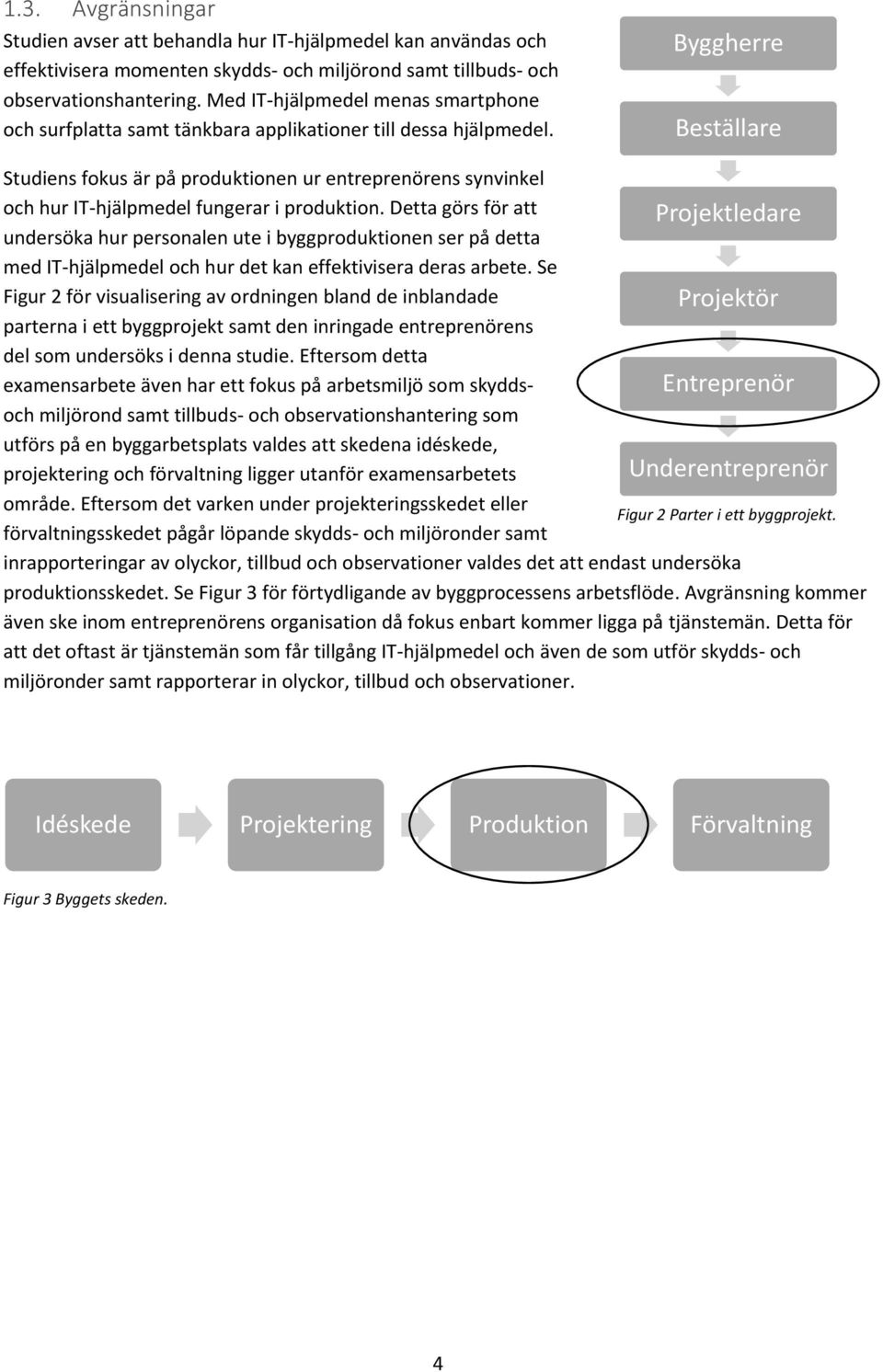 Byggherre Beställare Studiens fokus är på produktionen ur entreprenörens synvinkel och hur IT-hjälpmedel fungerar i produktion.