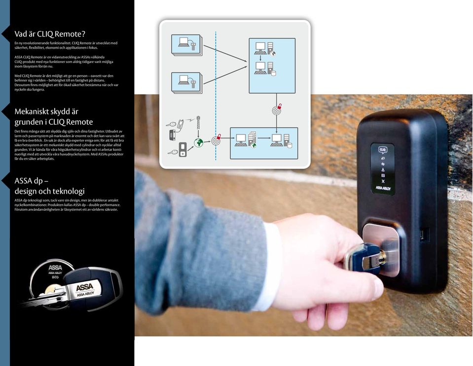 Med CLIQ Remote är det möjligt att ge en person oavsett var den befinner sig i världen behörighet till en fastighet på distans.