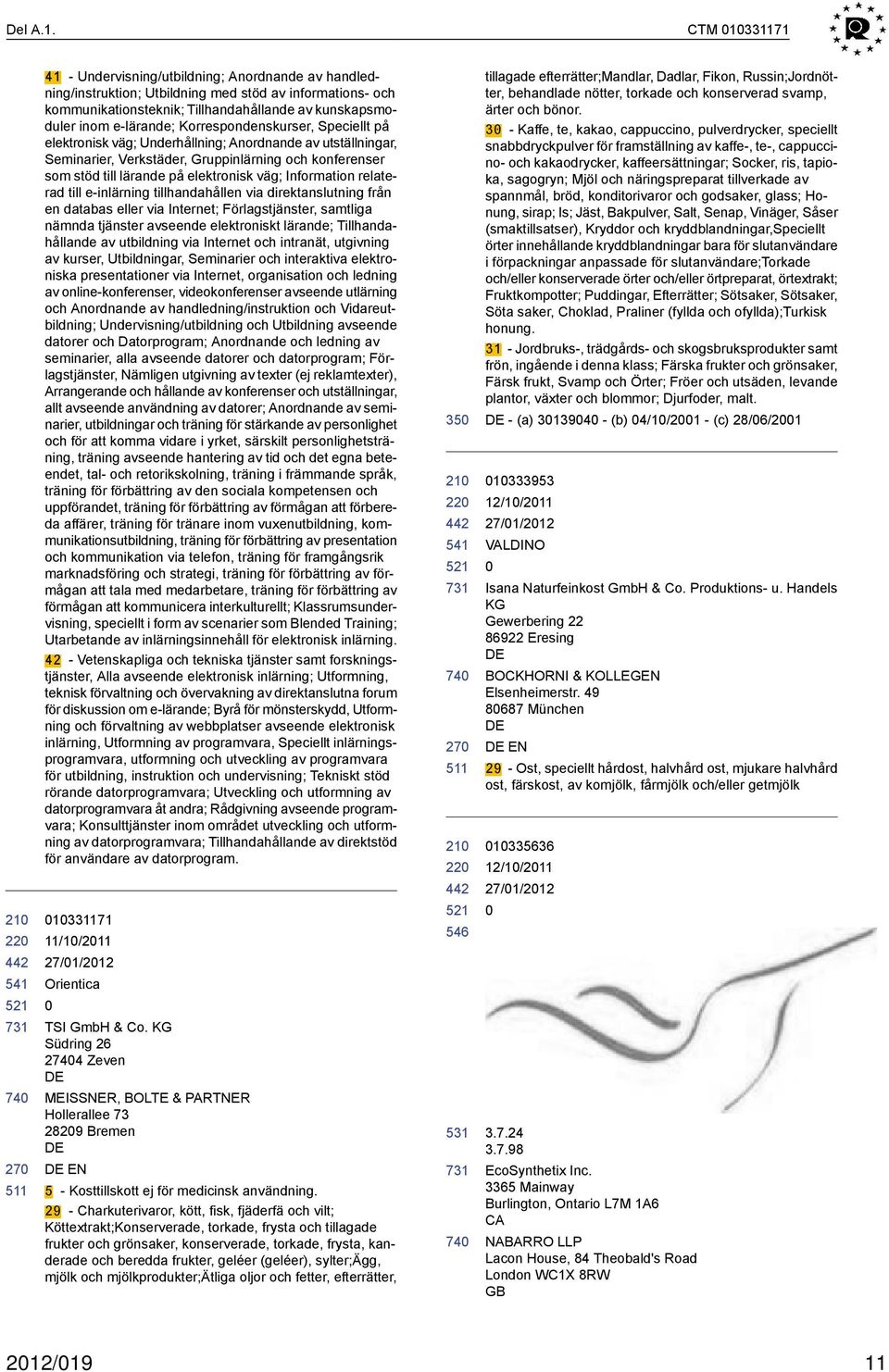 Korrespondenskurser, Speciellt på elektronisk väg; Underhållning; Anordnande av utställningar, Seminarier, Verkstäder, Gruppinlärning och konferenser som stöd till lärande på elektronisk väg;