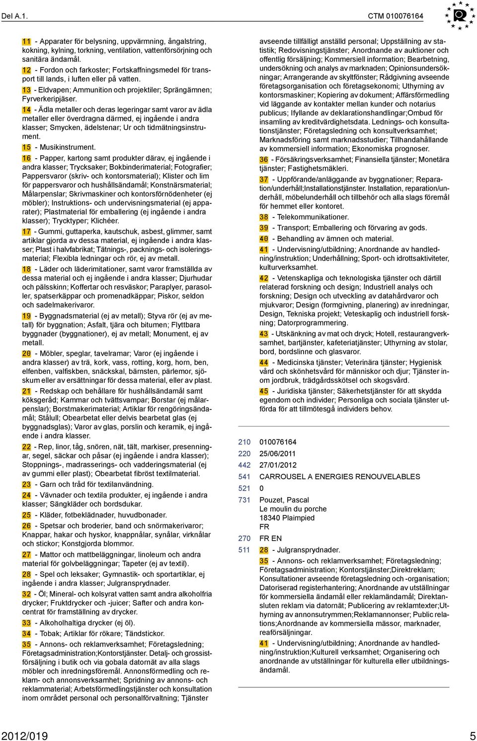 14 - Ädla metaller och deras legeringar samt varor av ädla metaller eller överdragna därmed, ej ingående i andra klasser; Smycken, ädelstenar; Ur och tidmätningsinstrument. 15 - Musikinstrument.
