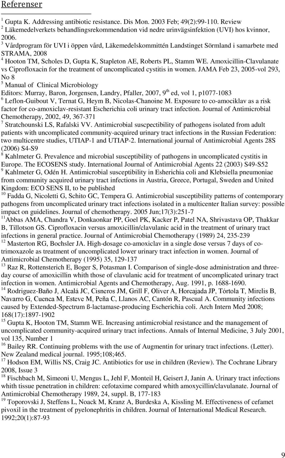 Amoxicillin-Clavulanate vs Ciprofloxacin for the treatment of uncomplicated cystitis in women.