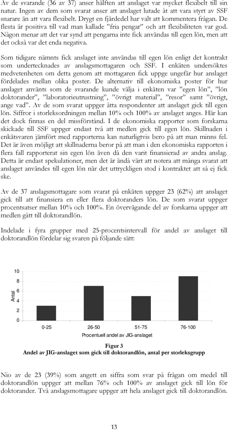 Någon menar att det var synd att pengarna inte fick användas till egen lön, men att det också var det enda negativa.