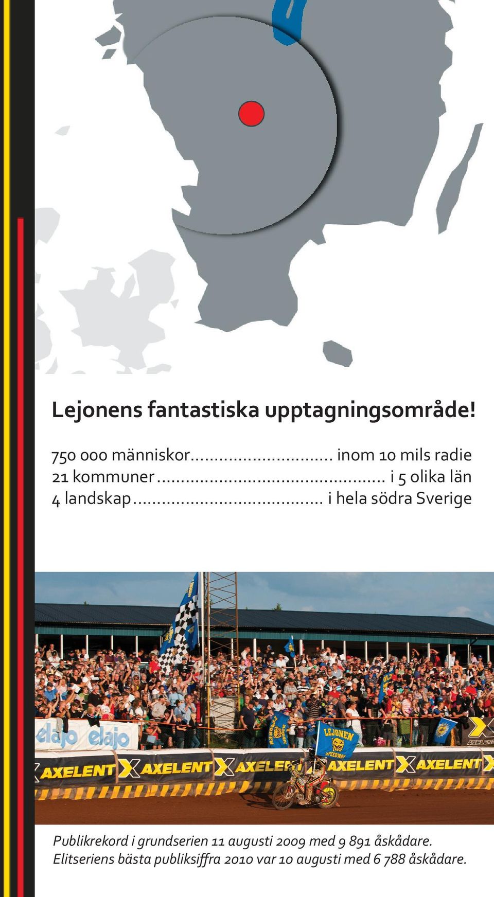 .. i hela södra Sverige Publikrekord i grundserien 11 augusti 2009