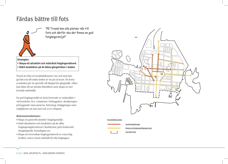 änden av ön på en kvart. De korta avstånden gör ön speciellt väl lämpad för gångtrafik, vilket kan bidra till att minska biltrafiken samt skapa en mer levande stadsmiljö.