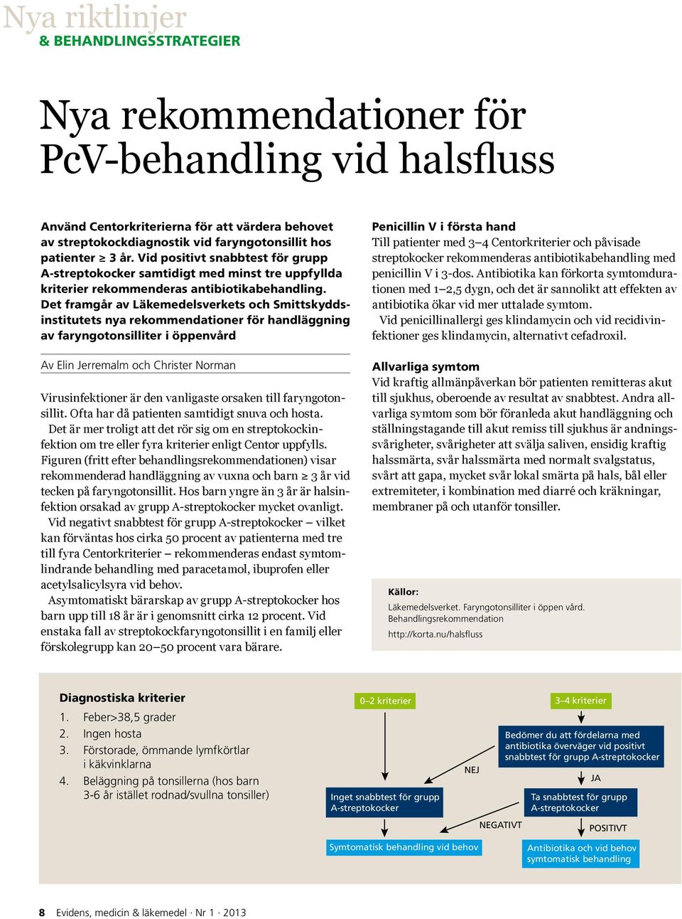 Det framgår av Läkemedelsverkets och Smittskyddsinstitutets nya rekommendationer för handläggning av faryngotonsilliter i öppenvård Av Elin Jerremalm och Christer Norman Virusinfektioner är den