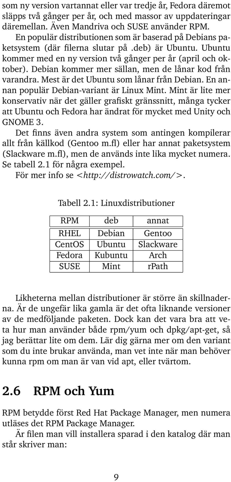 Debian kommer mer sällan, men de lånar kod från varandra. Mest är det Ubuntu som lånar från Debian. En annan populär Debian-variant är Linux Mint.