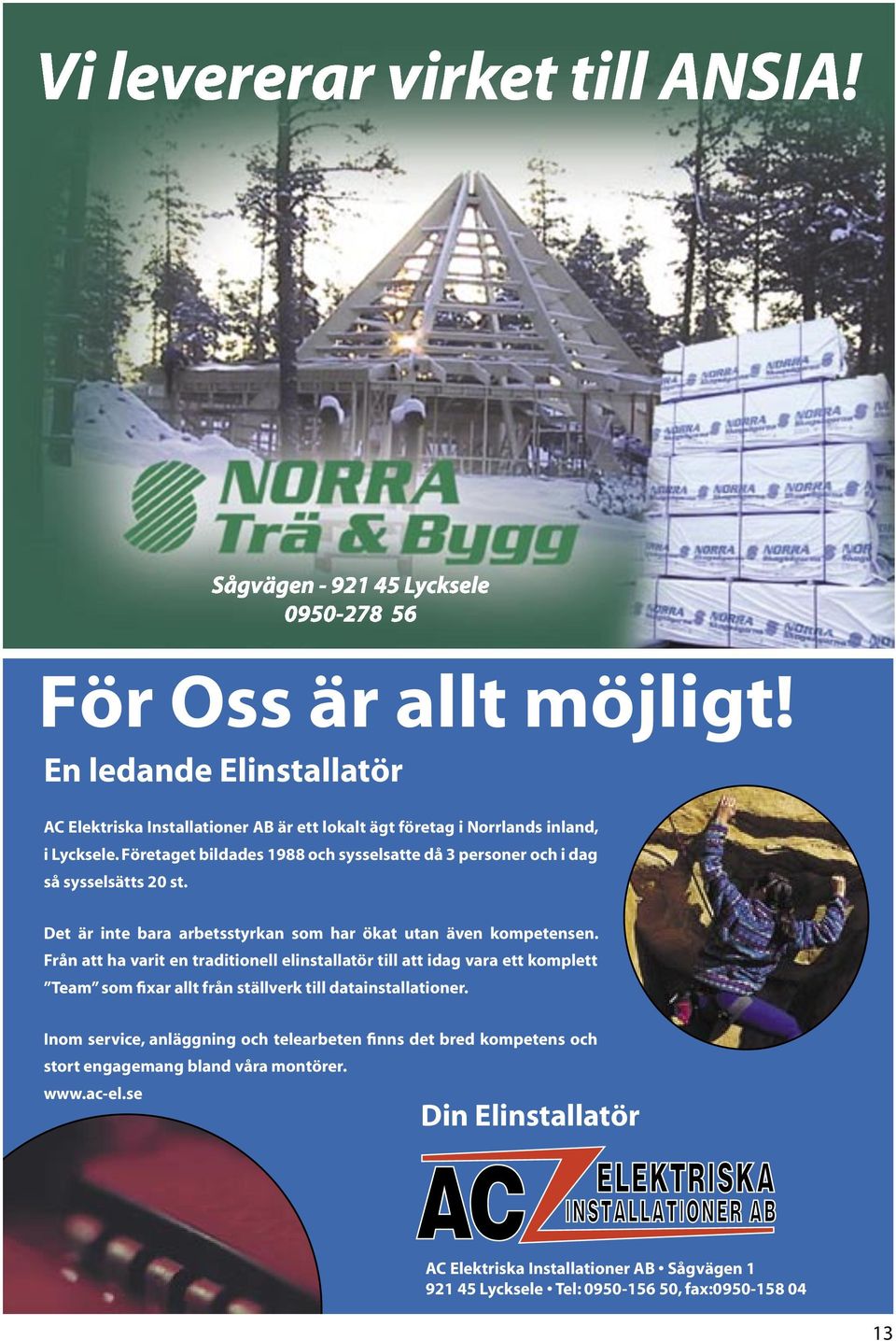 Från att ha varit en traditionell elinstallatör till att idag vara ett komplett Team som fixar allt från ställverk till datainstallationer.