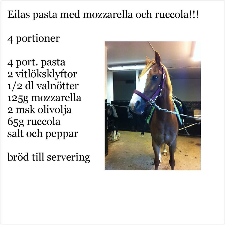 pasta 2 vitlöksklyftor 1/2 dl valnötter 125g