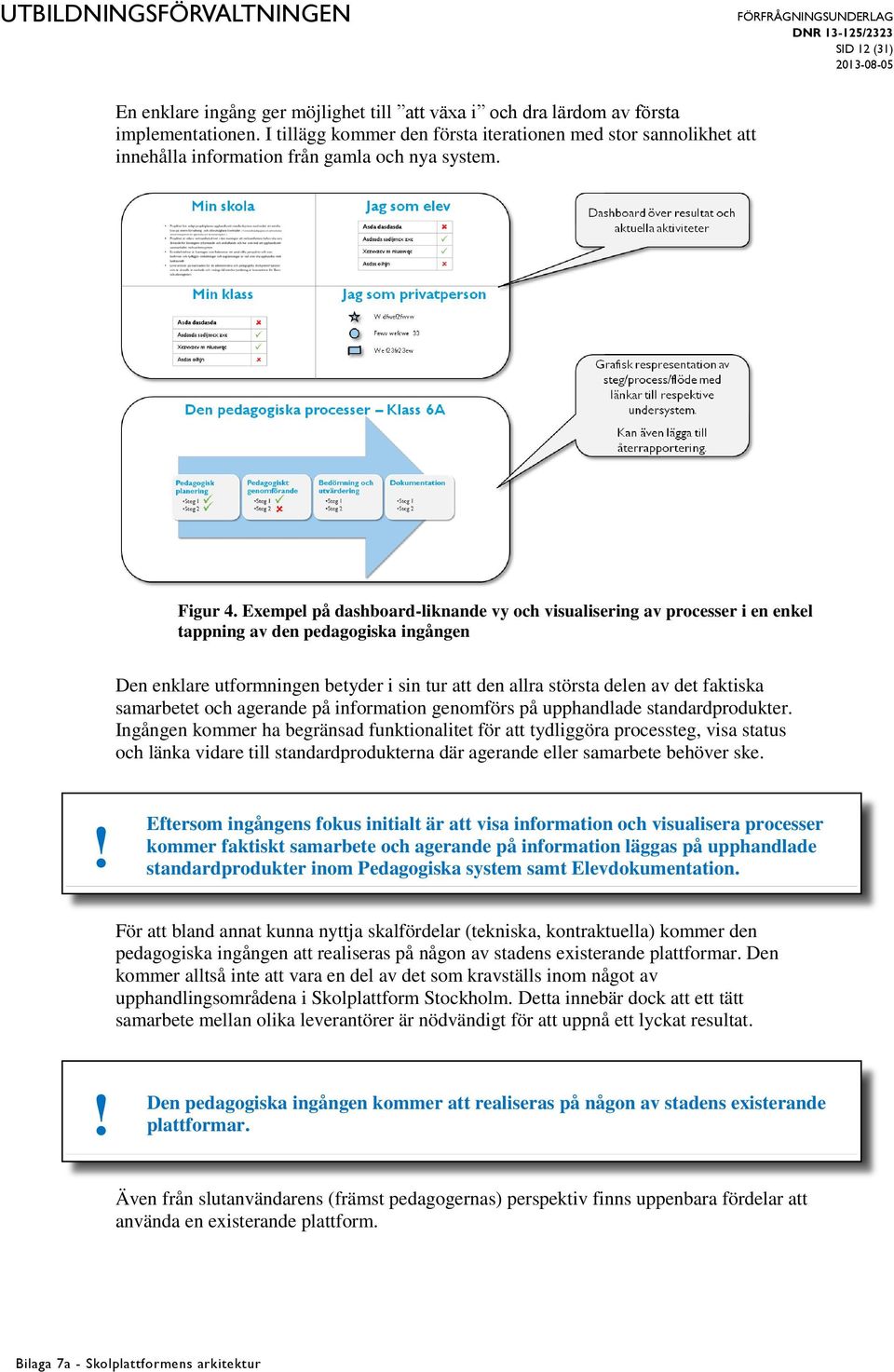 Exempel på dashboard-liknande vy och visualisering av processer i en enkel tappning av den pedagogiska ingången Den enklare utformningen betyder i sin tur att den allra största delen av det faktiska