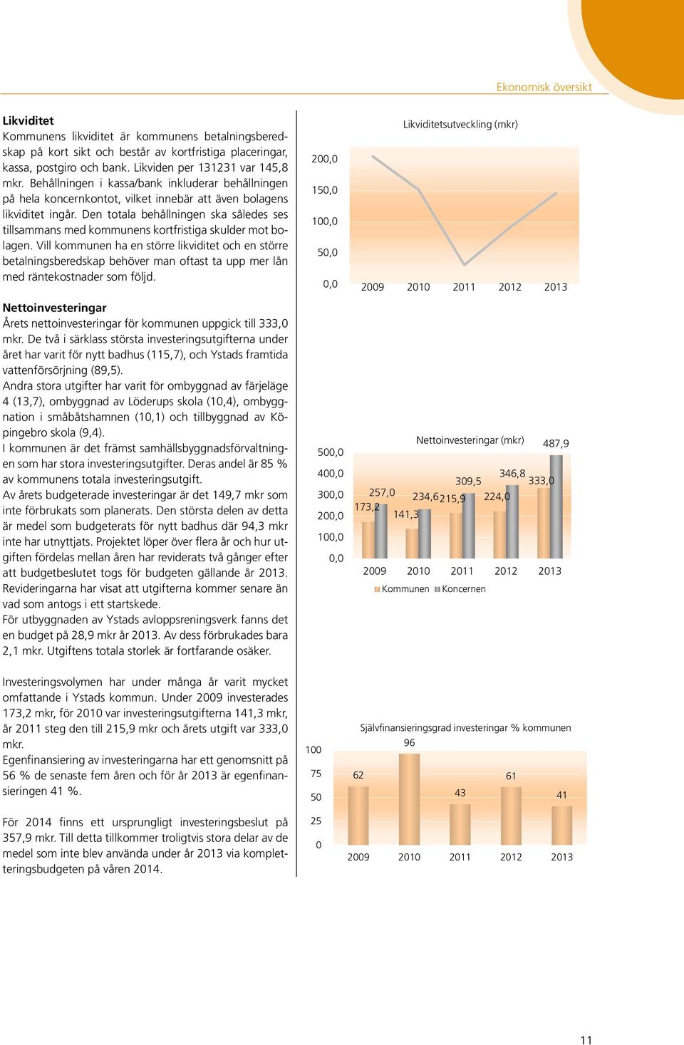 Den totala behållningen ska således ses tillsammans med kommunens kortfristiga skulder mot bolagen.