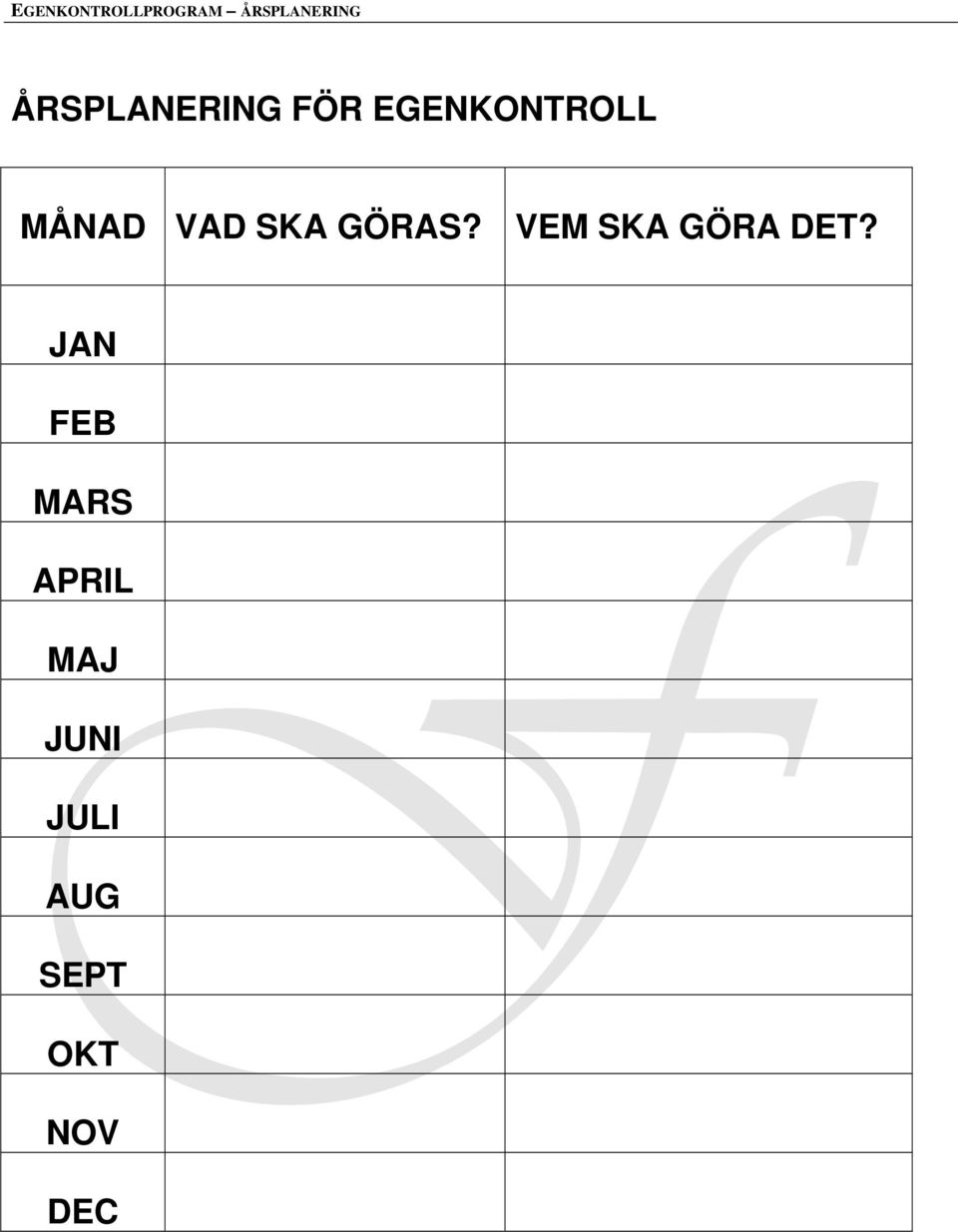 VAD SKA GÖRAS? VEM SKA GÖRA DET?