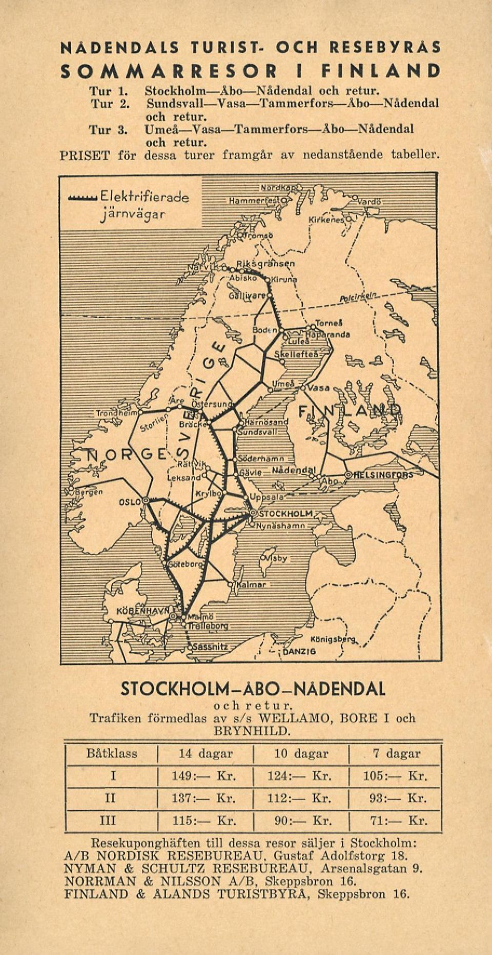 Båtklass 14 dagar 10 dagar I I 149: Kr. 124: Kr.! I och 7 dagar Kr. II 137: Kr. 112: Kr. 93: Kr. 111 115: Kr. 90: Kr. 71: Kr.