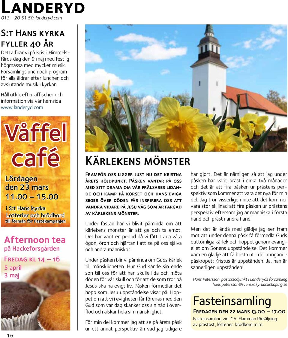 com Våffel café Lördagen den 23 mars 11.00 15.