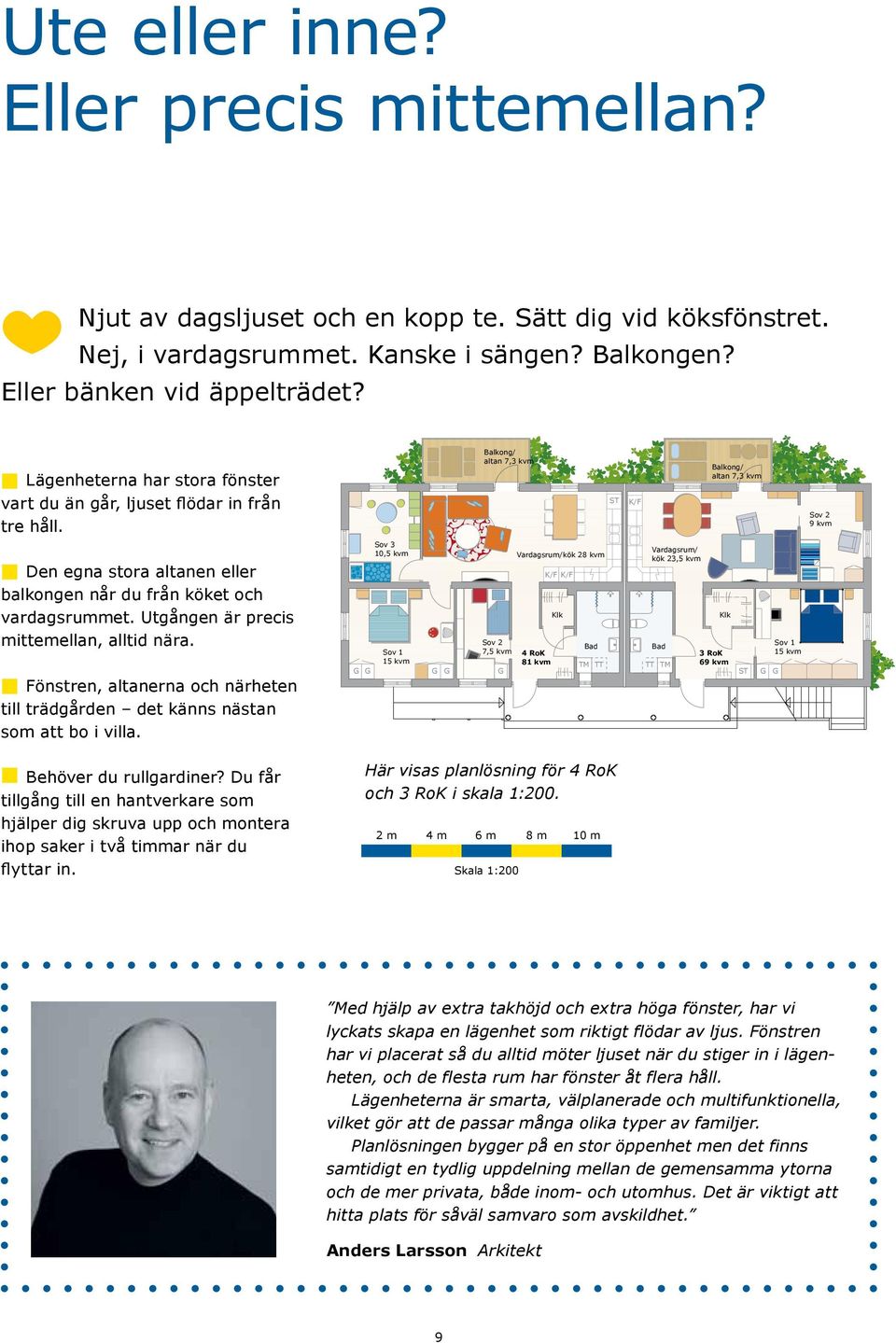 altan 7,3 kvm ST K/F Balkong/ altan 7,3 kvm Sov 2 9 kvm Den egna stora altanen eller balkongen når du från köket och vardagsrummet. Utgången är precis mittemellan, alltid nära.