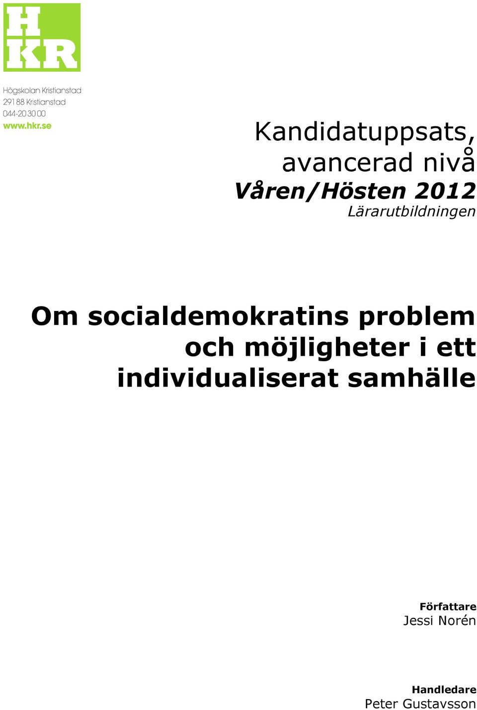 problem och möjligheter i ett individualiserat