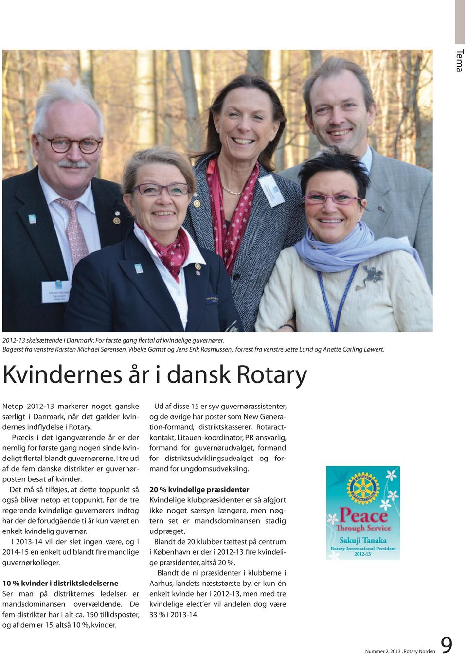 Kvindernes år i dansk Rotary Netop 2012-13 markerer noget ganske særligt i Danmark, når det gælder kvindernes indlydelse i Rotary.