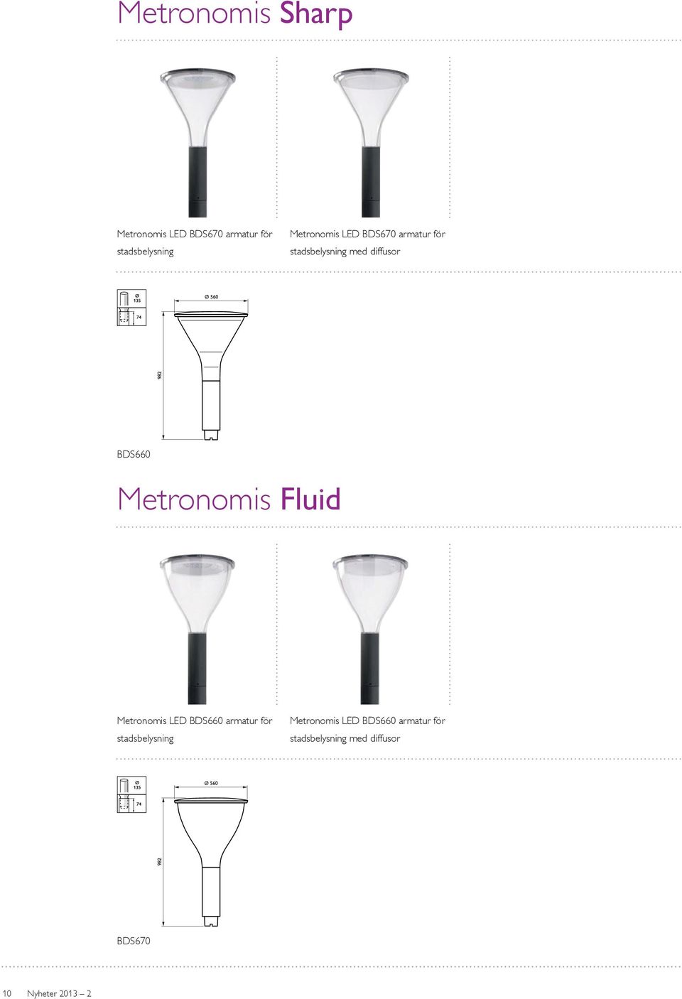 Metronomis Fluid Metronomis LED BDS660 armatur för stadsbelysning