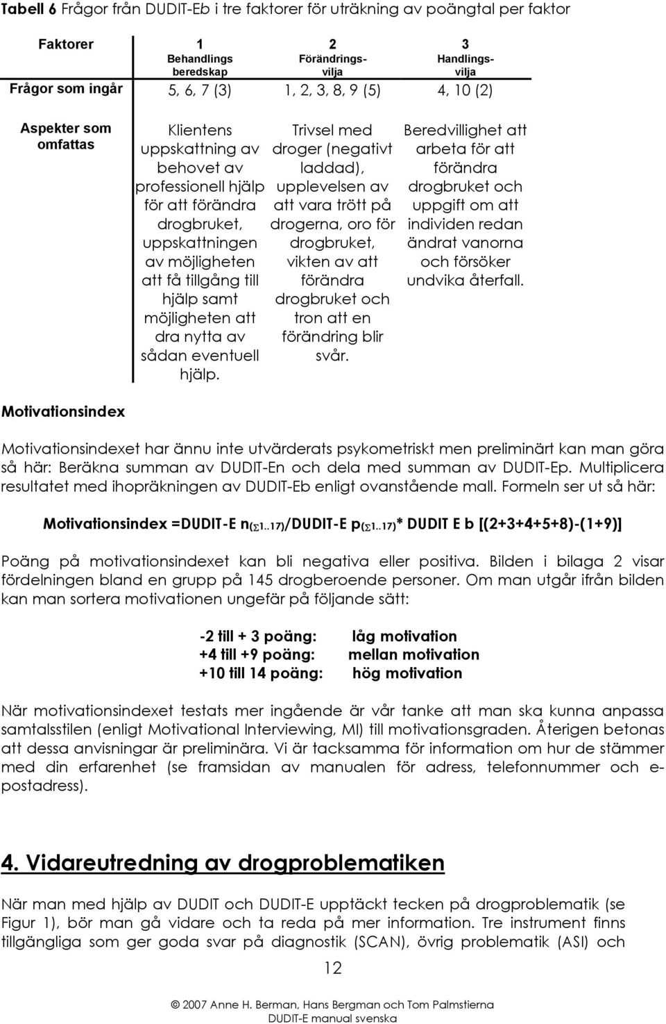 oro för uppskattningen drogbruket, av möjligheten vikten av att att få tillgång till förändra hjälp samt drogbruket och möjligheten att tron att en dra nytta av förändring blir sådan eventuell svår.