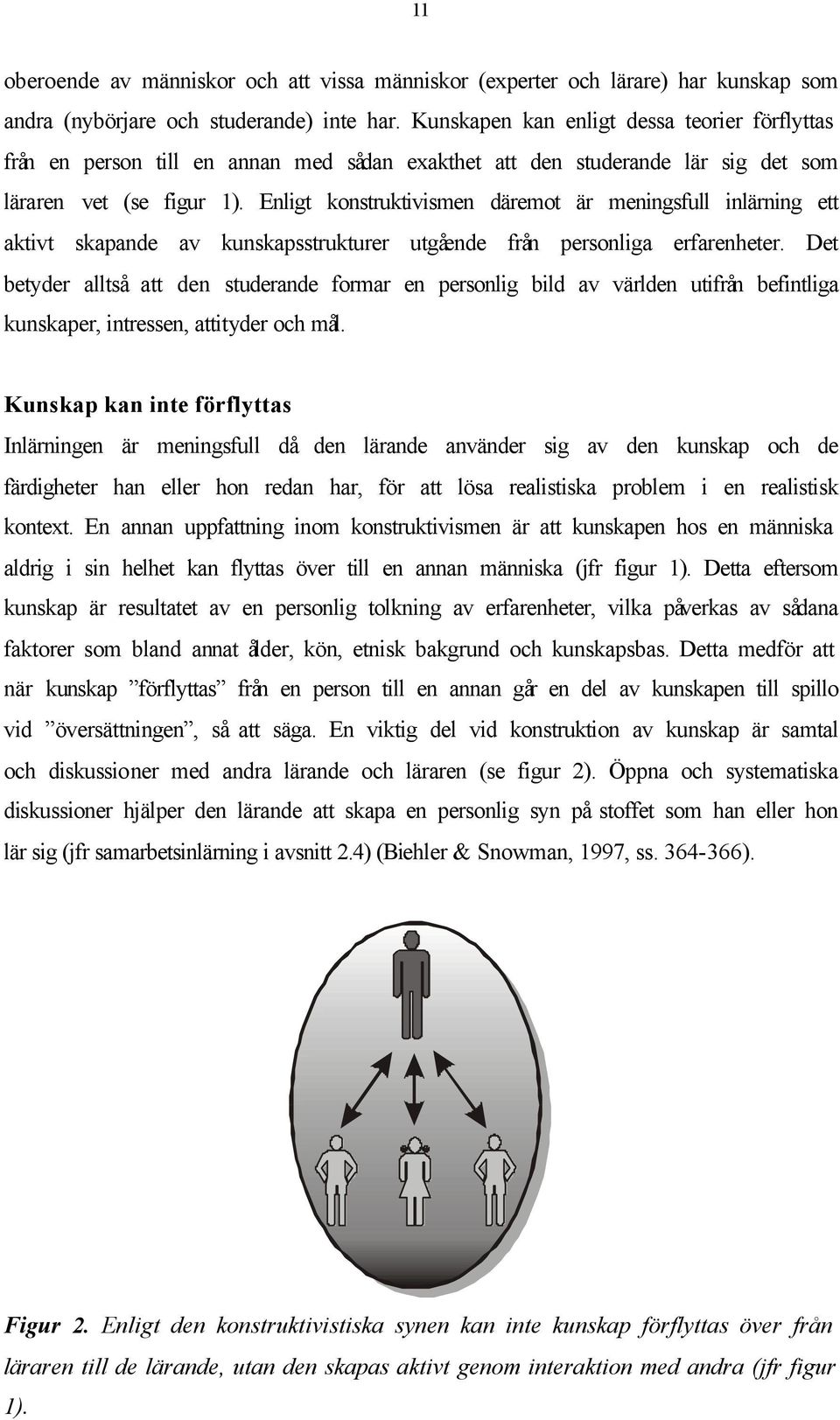 Enligt konstruktivismen däremot är meningsfull inlärning ett aktivt skapande av kunskapsstrukturer utgående från personliga erfarenheter.