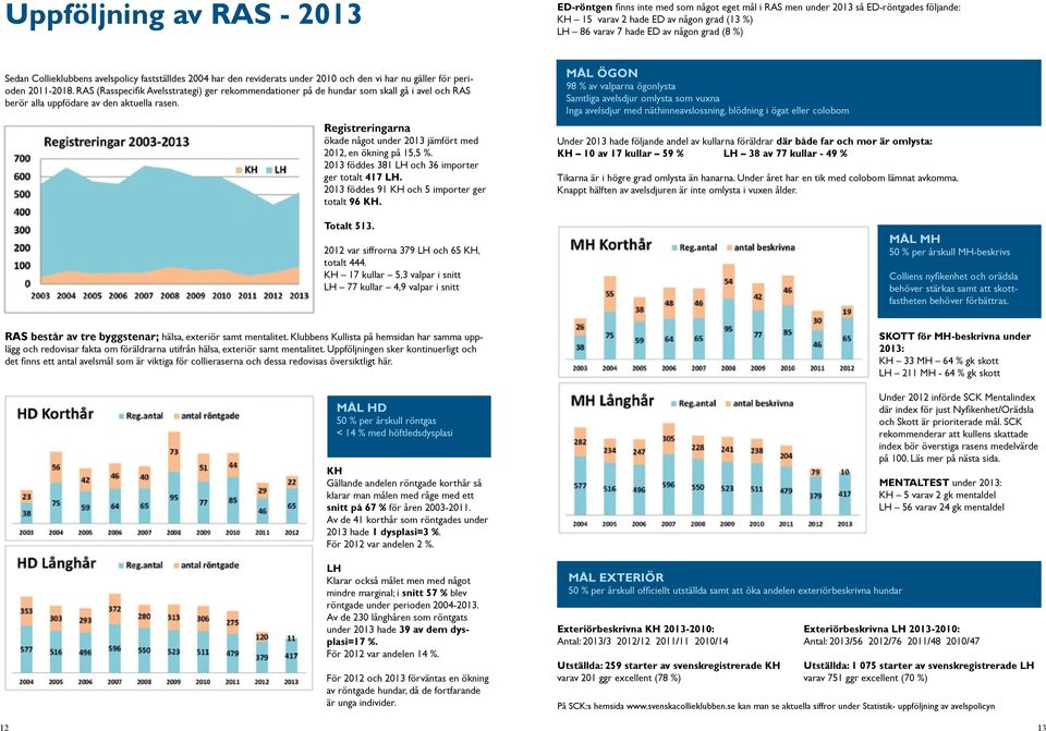 RAS (Rasspecifik Avelsstrategi) ger rekommendationer på de hundar som skall gå i avel och RAS berör alla uppfödare av den aktuella rasen.