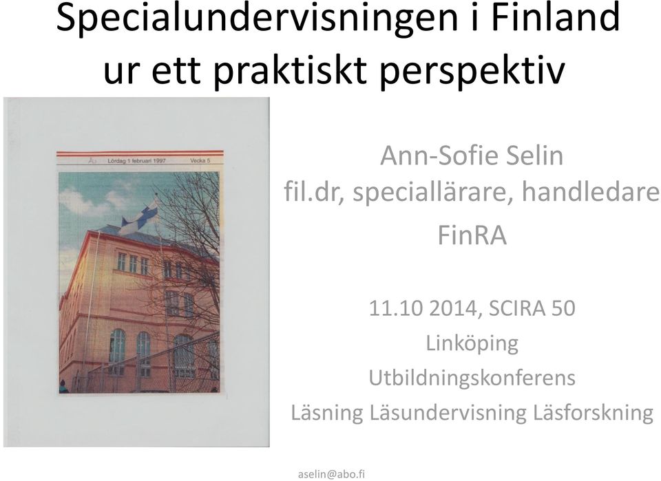 dr, speciallärare, handledare FinRA 11.