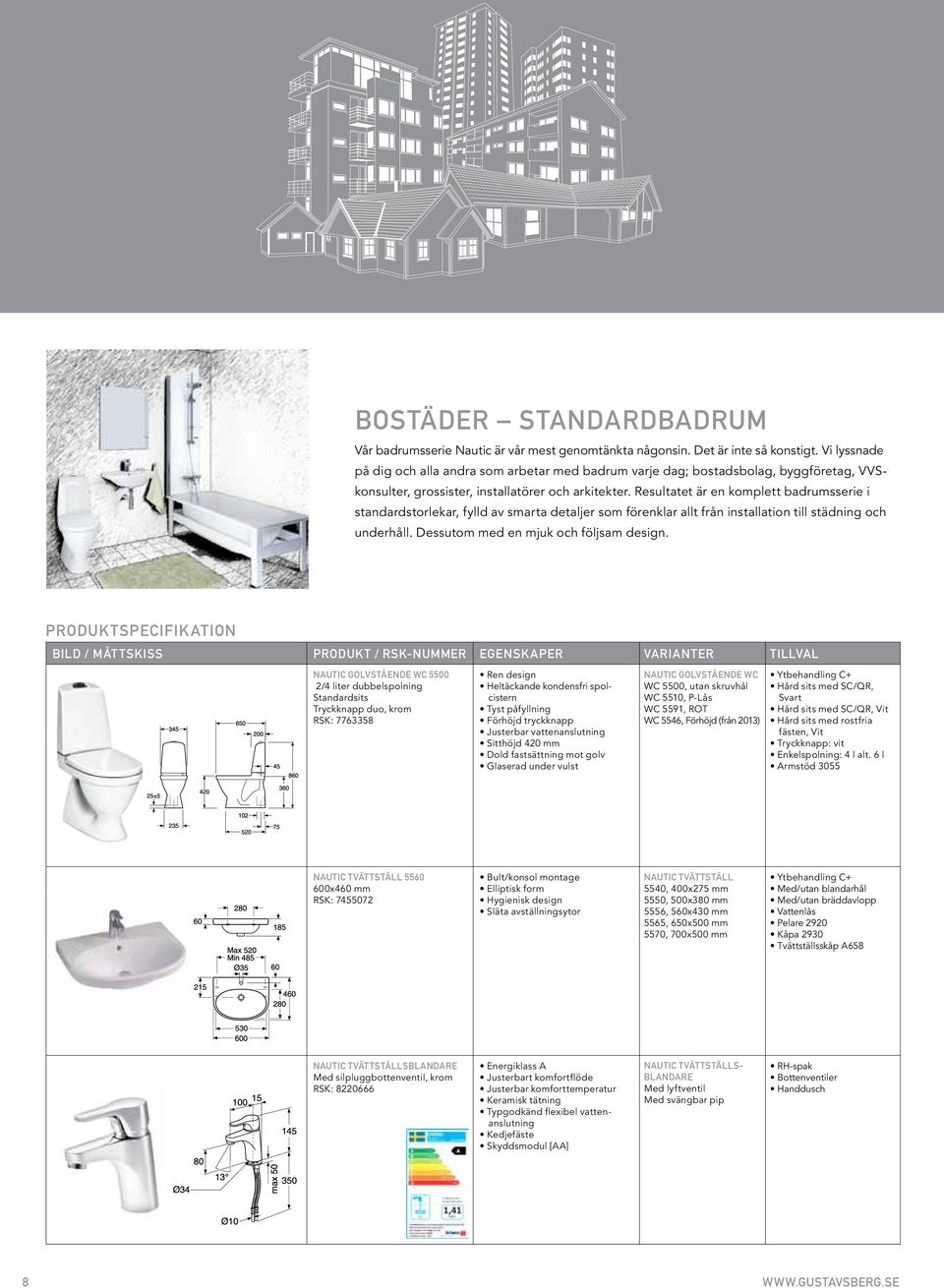 Resultatet är en komplett badrumsserie i standardstorlekar, fylld av smarta detaljer som förenklar allt från installation till städning och underhåll. Dessutom med en mjuk och följsam design.