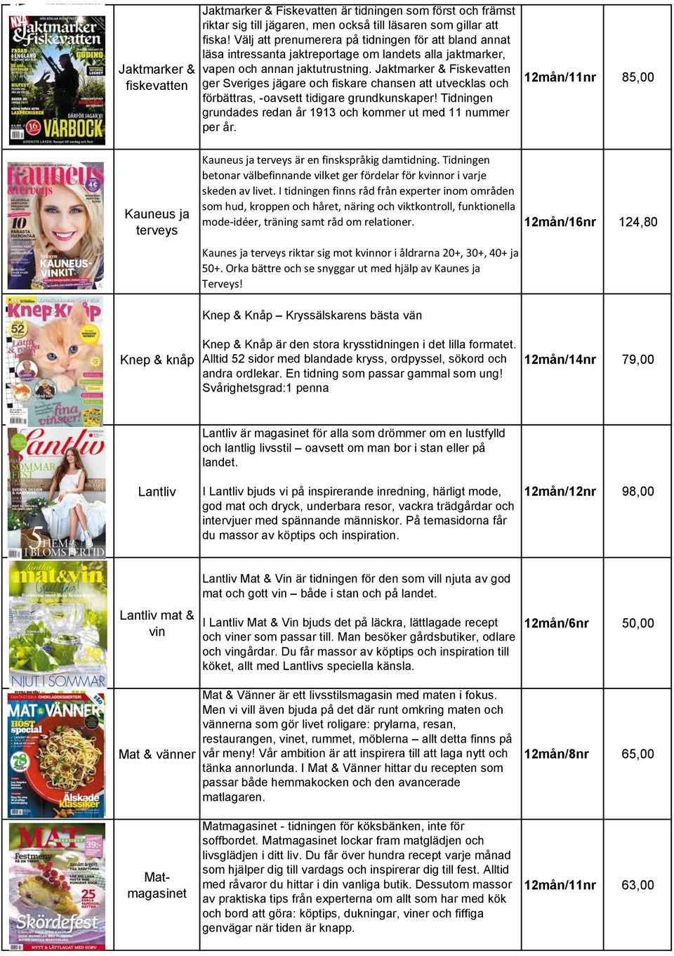 Jaktmarker & Fiskevatten ger Sveriges jägare och fiskare chansen att utvecklas och förbättras, -oavsett tidigare grundkunskaper! Tidningen grundades redan år 1913 och kommer ut med 11 nummer per år.