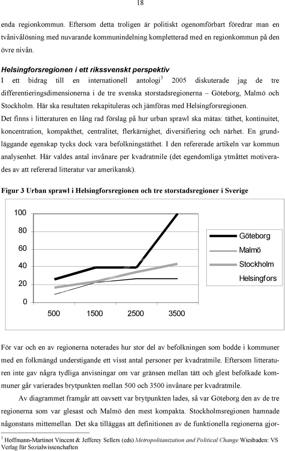 Göteborg, Malmö och Stockholm. Här ska resultaten rekapituleras och jämföras med Helsingforsregionen.