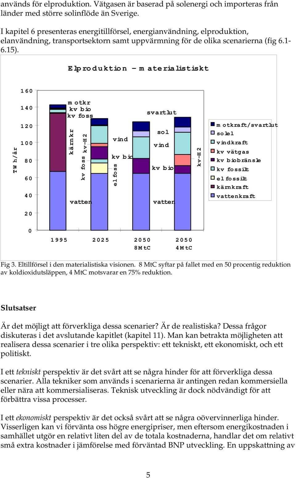 Elproduktion - materialistiskt 160 140 motkr kv bio kv foss svartlut TWh/år 120 100 80 60 kärnkr kv-h2 kv foss vind kv bio el foss sol vind kv bio kv-h2 motkraft/svartlut solel vindkraft kv vätgas kv