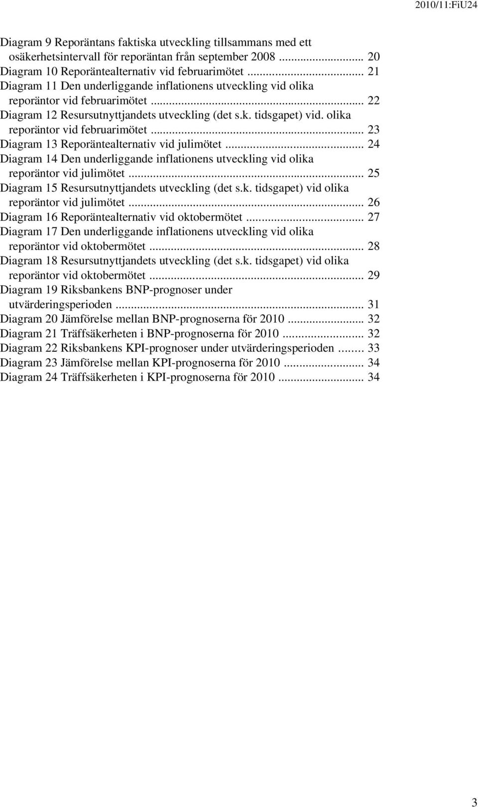 olika reporäntor vid februarimötet... 23 Diagram 13 Reporäntealternativ vid julimötet... 24 Diagram 14 Den underliggande inflationens utveckling vid olika reporäntor vid julimötet.