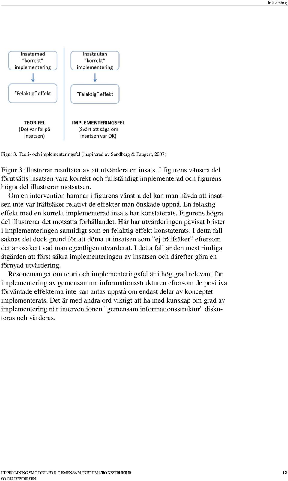 Om en intervention hamnar i figurens vänstra del kan man hävda att insatsen inte var träffsäker relativt de effekter man önskade uppnå.