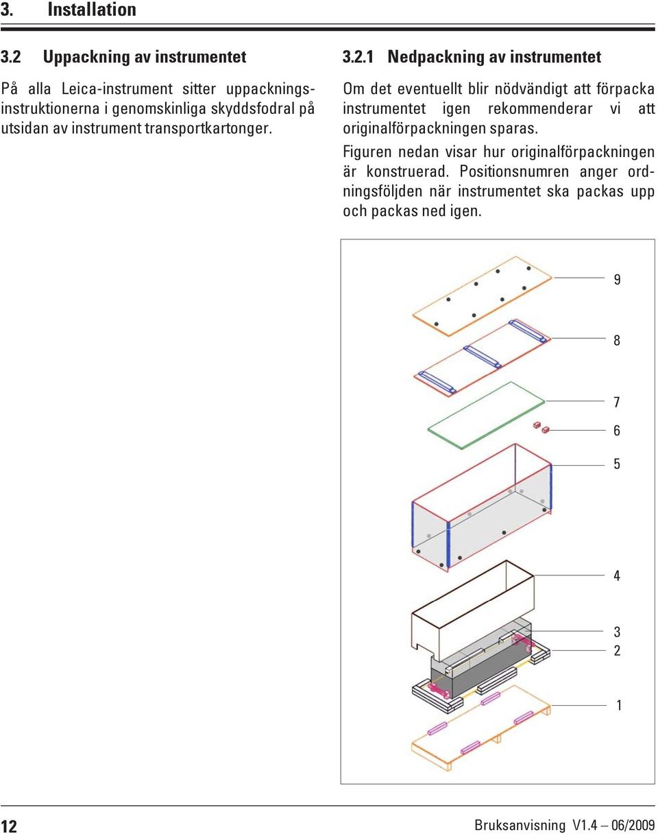 instrument transportkartonger. 3.2.