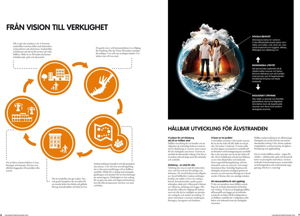 Här ska Vision Älvstadens strategier förverkligas. I vår roll som markägare bjuder vi in aktörer som vill vara med. SOCIALA BEHOVET Människans behov är i centrum.