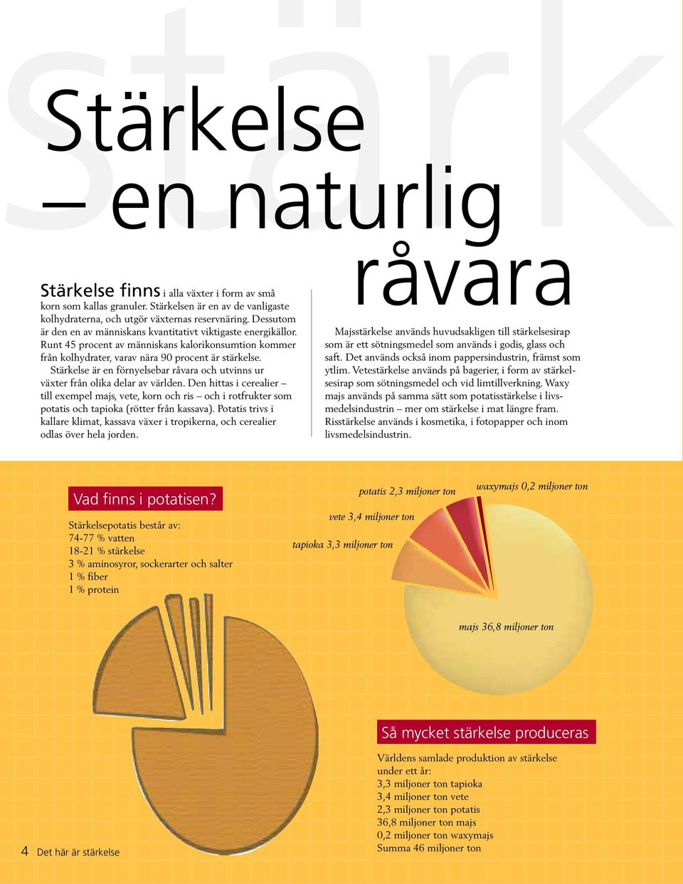 Stärkelse är en förnyelsebar råvara och utvinns ur växter från olika delar av världen.