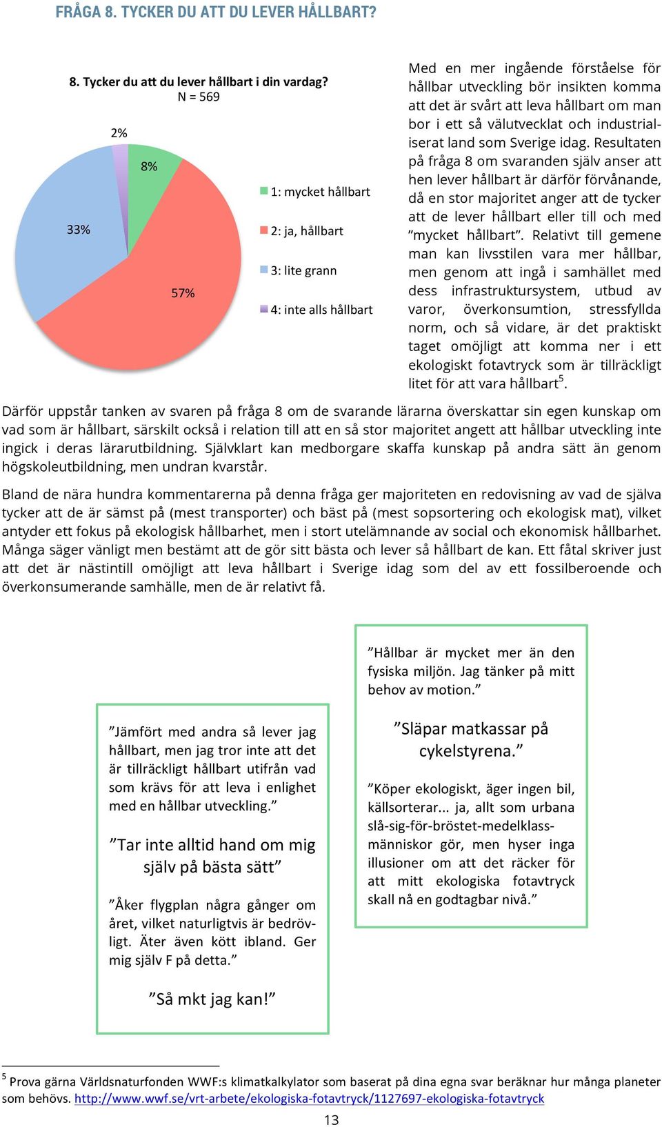 hållbart om man bor i ett så välutvecklat och industrialiserat land som Sverige idag.