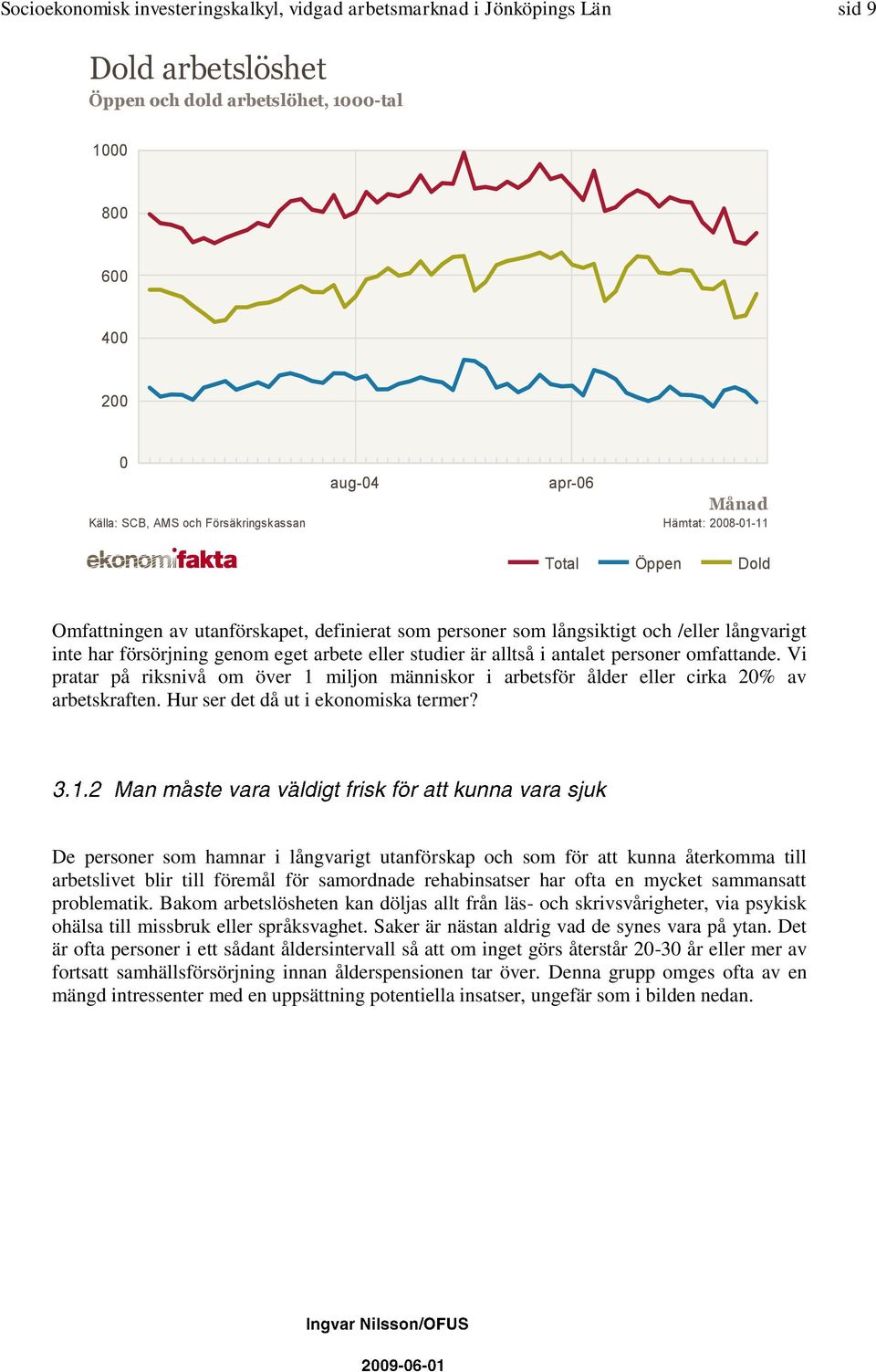 är alltså i antalet personer omfattande. Vi pratar på riksnivå om över 1 miljon människor i arbetsför ålder eller cirka 20% av arbetskraften. Hur ser det då ut i ekonomiska termer?