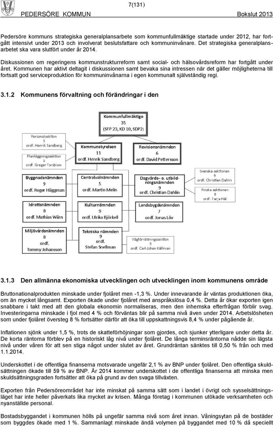 Kommunen har aktivt deltagit i diskussionen samt bevaka sina intressen när det gäller möjligheterna till fortsatt god serviceproduktion för kommuninvånarna i egen kommunalt självständig regi. 3.1.