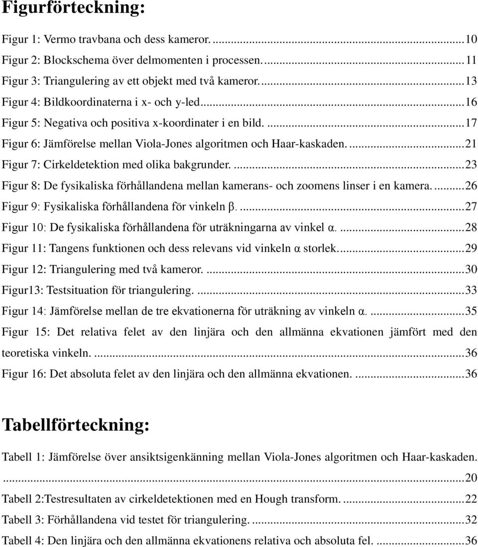 ... 21 Figur 7: Cirkeldetektion med olika bakgrunder.... 23 Figur 8: De fysikaliska förhållandena mellan kamerans- och zoomens linser i en kamera.... 26 Figur 9: Fysikaliska förhållandena för vinkeln β.